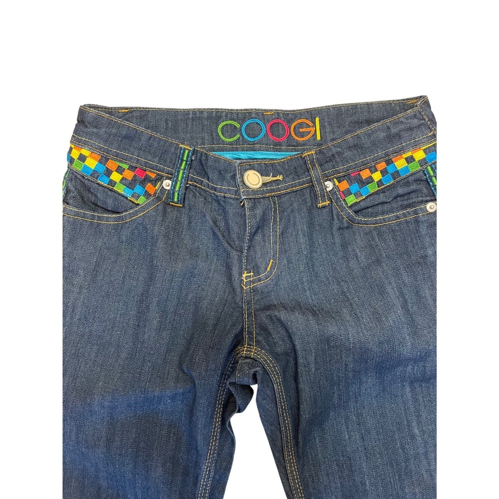 Coogi Jeans Y2K Dark Wash Rainbow Embroidered Straight Leg Denim 5/6